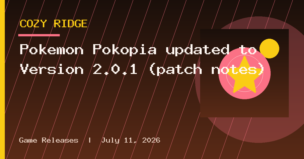 Pokemon Pokopia updated to Version 2.0.1 (patch notes)