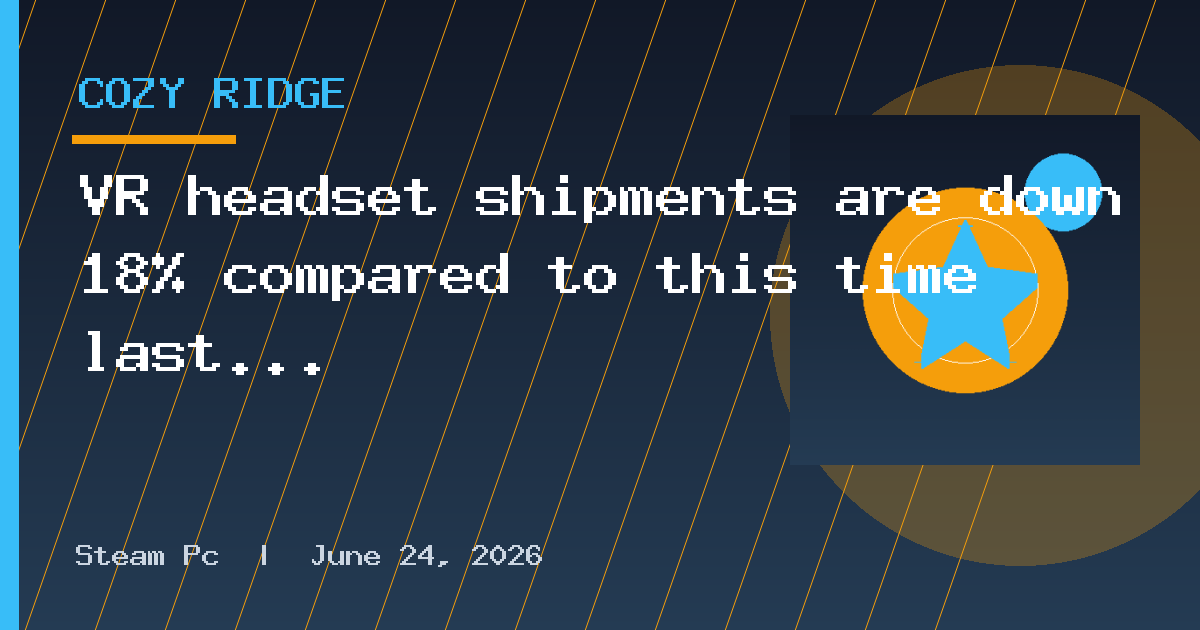 VR headset shipments are down 18% compared to this time last year, and that